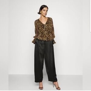 Milly Greer Leopard Print Blouse Top NWT